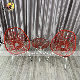 Bộ Bàn Ghế Ban Công, Bộ Bàn Ghế Uống Trà Mẫu Dây Văng Phong Cách Hiện Đại (Có Sẵn)