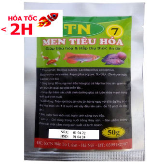 TN7 Men Tiêu Hóa- Giúp Cá Tiêu Hóa & Hấp Thụ Thức Ăn Tốt Túi 50gr