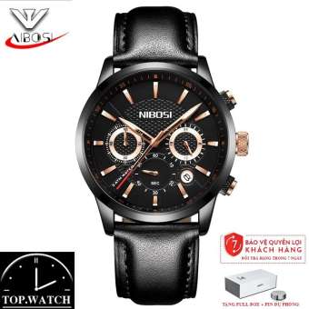 Đồng hồ nam NIBOSI 2313 chất liệu dây da 6 kim chạy thời trang