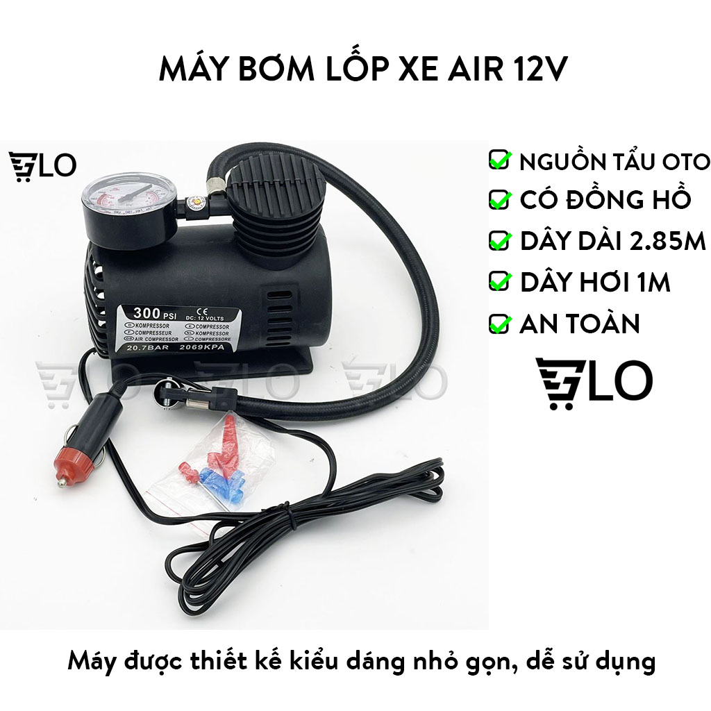 Máy bơm lốp xe hơi air 12v dùng cổng mồi thuốc