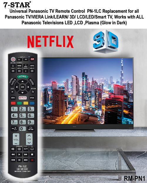 Universal Remote Control for Panasonic Plasma LED LCD HDTV 3D