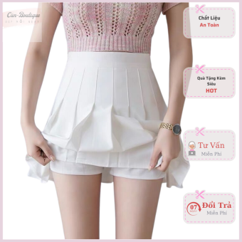 Chân váy xếp ly nữ màu trắng kiểu tennis,chân váy xếp ly chữ a siêu xinh 2021
