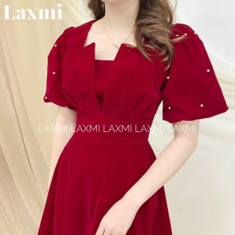 Đầm dự tiệc tay phồng kết ngọc