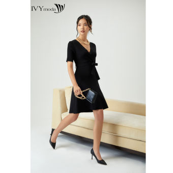 Đầm nữ xoè dệt kim IVY moda MS 42B7272