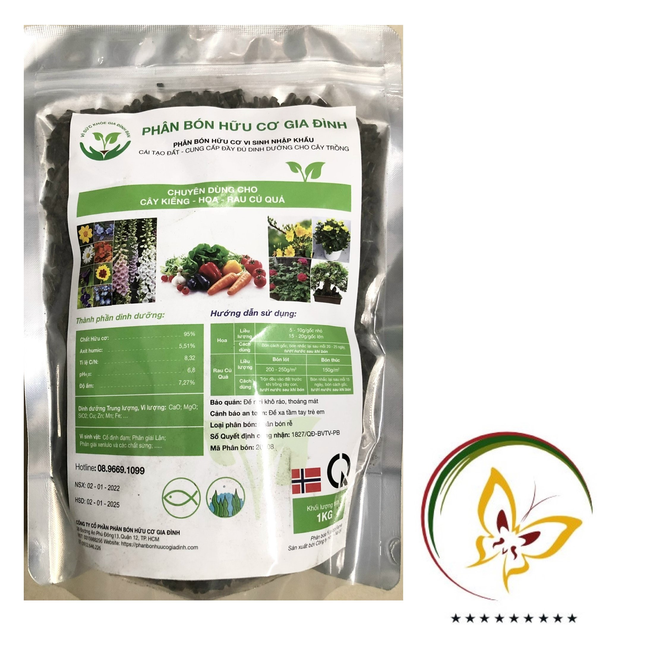 Phân bón hữu cơ vi sinh - cá hồi - #425a# 1kg