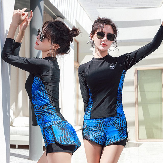2 piece bathing suit long sleeve
