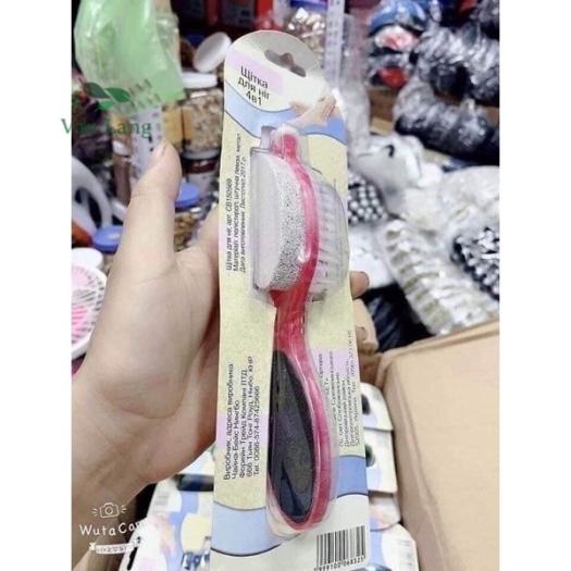 Chà gót chân 4 chức năng mài dũa móng chà gót chân có bàn chải tiện dụng tẩy tế bào chết