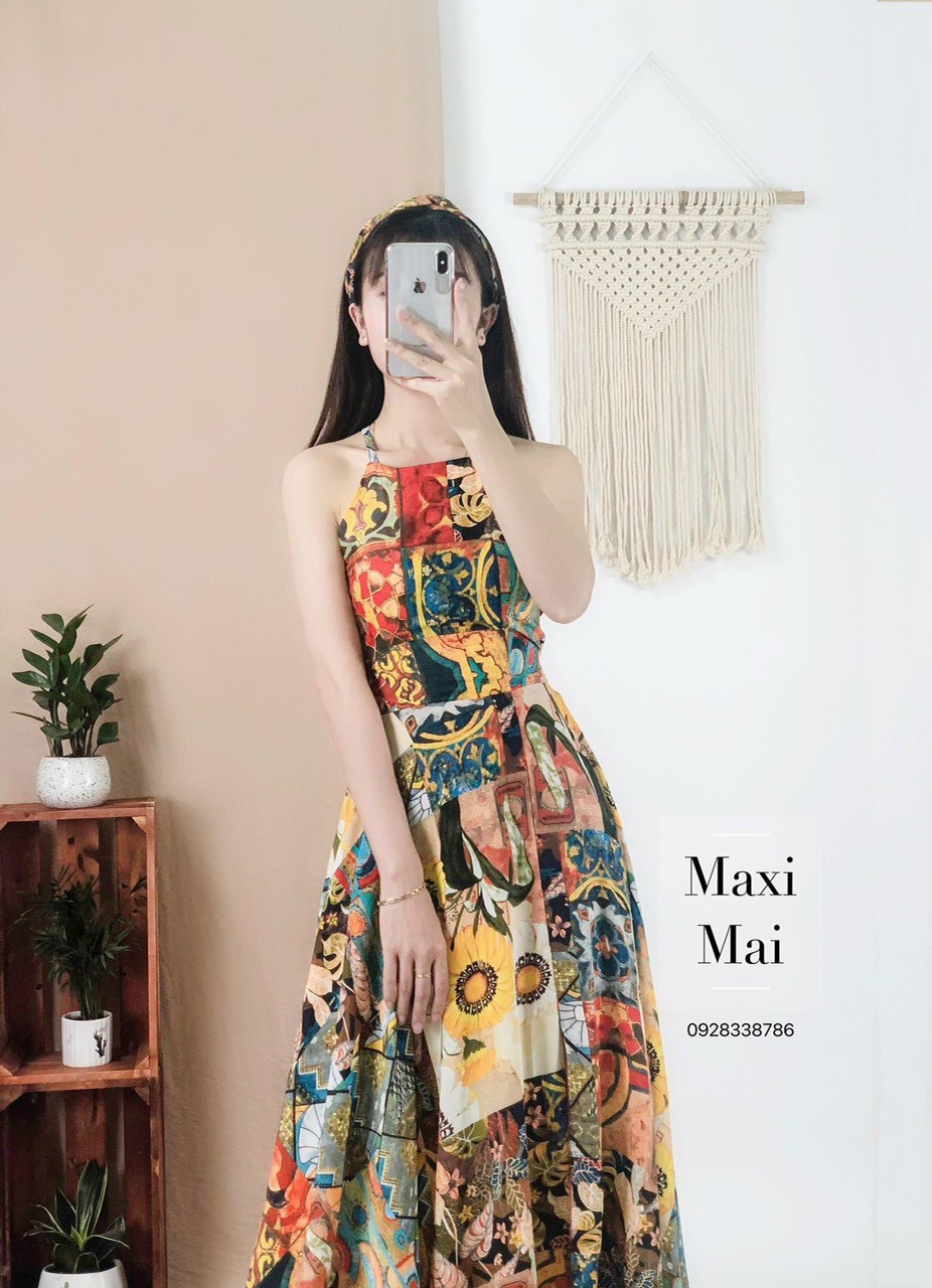 Đầm mango cổ yếm hàng cao cấp xinh lung linh đủ size ld22