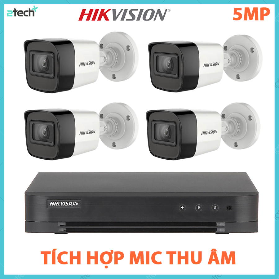 Bộ Camera Quan Sát Cao Cấp Hikvision 4 Kênh 5.0MP Super HD - Trọn Bộ Camera Hikvision 5.0MP