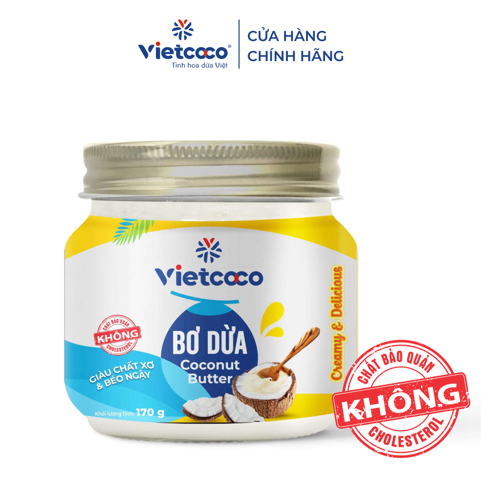 Bơ dừa Vietcoco - Hũ thủy tinh 170g
