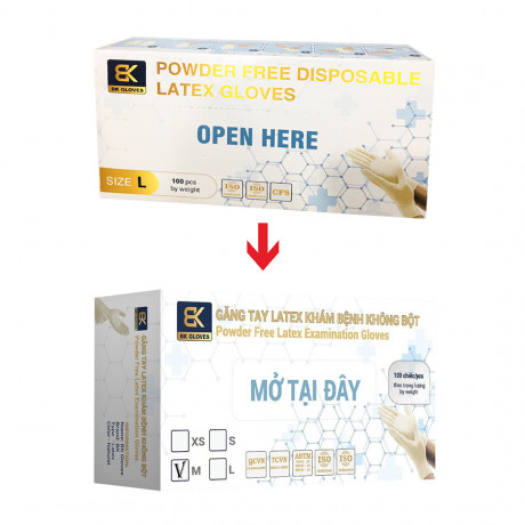 Găng tay y tế không bột BKGloves Size L (100 Chiếc/Hộp)