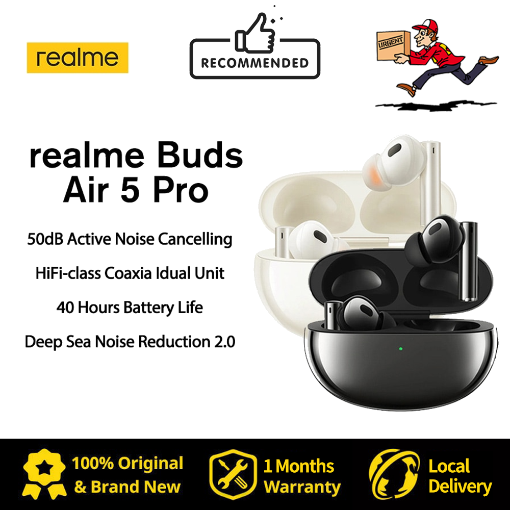 Realme Buds Air 5 Pro True Wireless Earphones 50dB ANC Bluetooth 5.3 - NEW