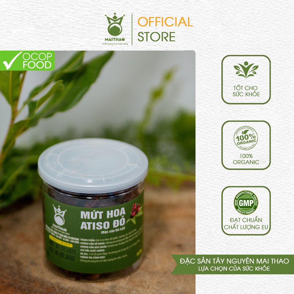 Mứt hoa atiso đỏ Mai Thao đặc sản Đà Lạt hũ 200g