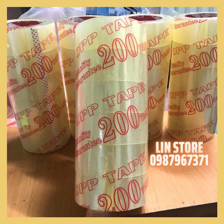 6 cuộn 1kg8 băng keo đóng hàng trong / đục - băng keo cao cấp 1kg8 200ya