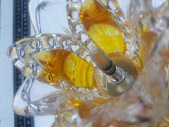 Cặp Đèn Thờ Led Pha Lê Bông Vàng 20Cm