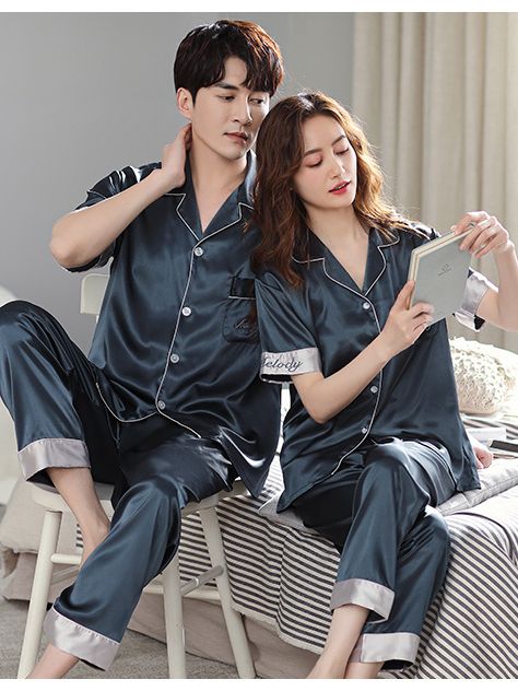 Đồ đôi lụa satin mặc nhà ☘️ đồ ngủ pijama lụa cao cấp mát mềm mịn melody ❤️ivy602