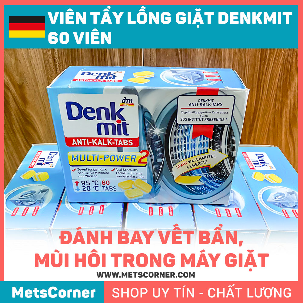 [Freeship]Tẩy lồng giặt Denkmit Của ĐỨC - HỘP 60 Viên - tẩy sạch các vết ố đen vết dơ bám vào lồng giặt một cách dể dàng làm mềm nước - Met Corner - Yêu Hàng Đức TLG60v