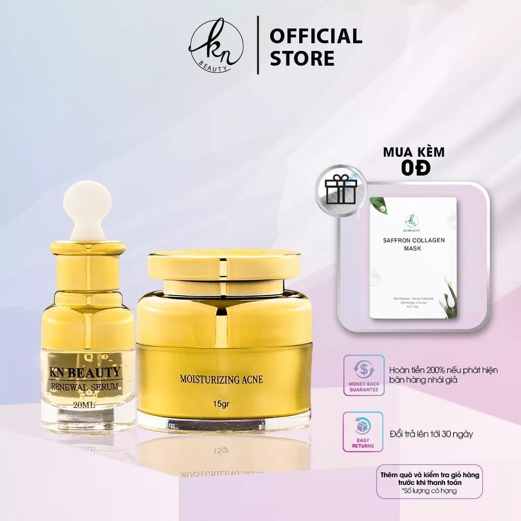 [🎁QUÀ TẶNG] Bộ 2 sản phẩm Trắng Da Ngừa mụn KN Beauty chuyên sâu: Kem dưỡng 15g + Serum 20ml - Gia Tuệ House