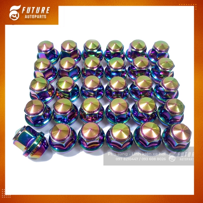 Ford/Mazda] Ốc bắt lốp, Ê cu bắt lốp dòng xe Ford Ranger, Mazda BT50 nhiều màu hàng đúc khối