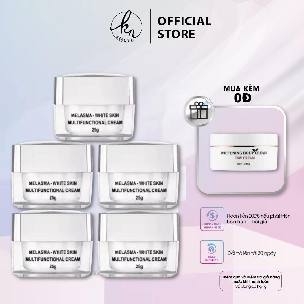 [🎁QUÀ TẶNG KEM BODY 300K] Bộ 5 Kem Dưỡng Trắng Ngừa Nám KN Beauty Melasma-White Skin Multifunctional Cream 25gram - KN Beauty Cẩm Ly