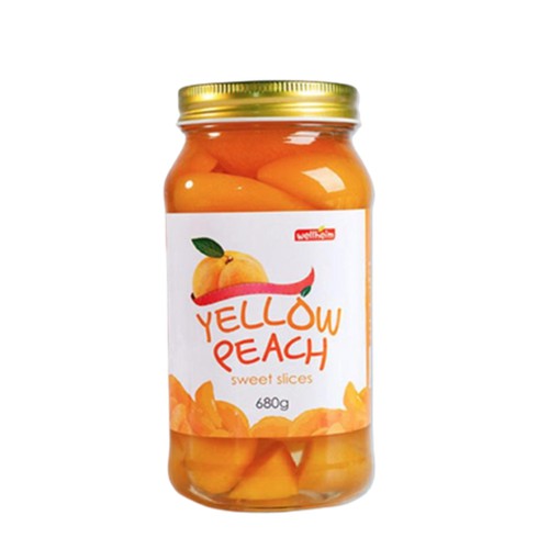 Hcm - đào ngâm yellow peach lọ 680g - hàn quốc