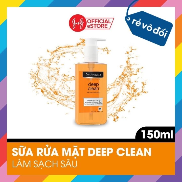 Sữa rửa mặt neutrogena deep clean facial cleanser làm sạch sâu và kiểm soát nhờn 150ml - thái lan