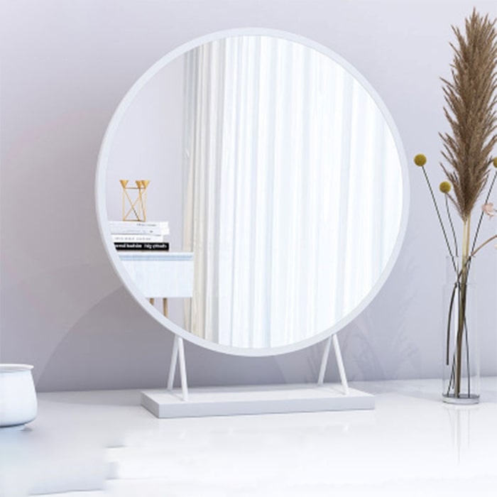 [Free ship] Gương trang điểm để bàn không đèn Led rộng 40cm, Gương tròn GUT008