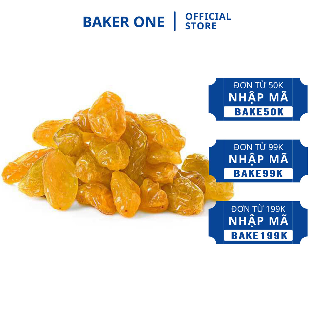 Nho khô ấn độ raisin 100g / nho vàng sấy khô - nguyên liệu làm bánh baker one