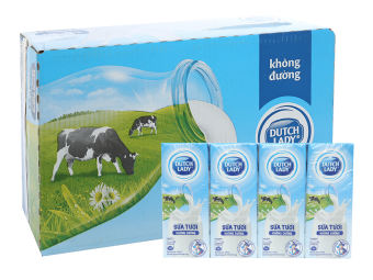 Thùng 48 Hộp Sữa tươi tiệt trùng Cô Gái Hà Lan không đường  180ml