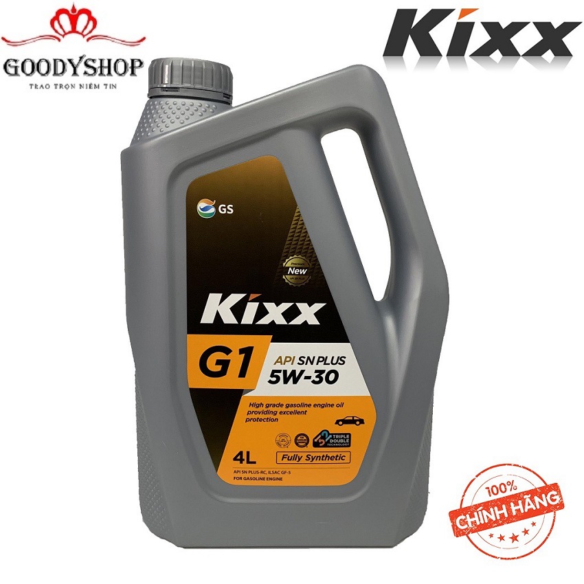 Dầu Nhớt cho xe Động Cơ Xăng Kixx G1 API SN Plus 5W30 4L Thùng Nhựa Triple Double HONEYSHOP86