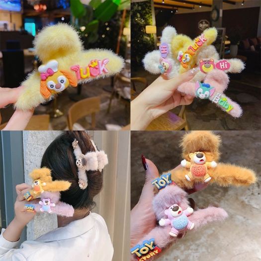 kẹp tóc☞●♞  Kẹp tóc càng cua vải lông phong cách Hàn Quốc xinh xắn cho nữ