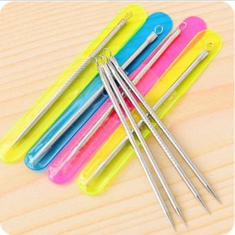 Vỉ 12 que nặn mụn 2 đầu kim loại k gỉ | Que nặn mụn 2 đầu chuyên nặn mụn trứng cá, đầu đen