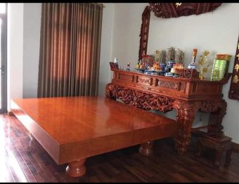 Bộ sập gỗ - chiếu ngựa hộp giả nguyên khối hương đá đỏ