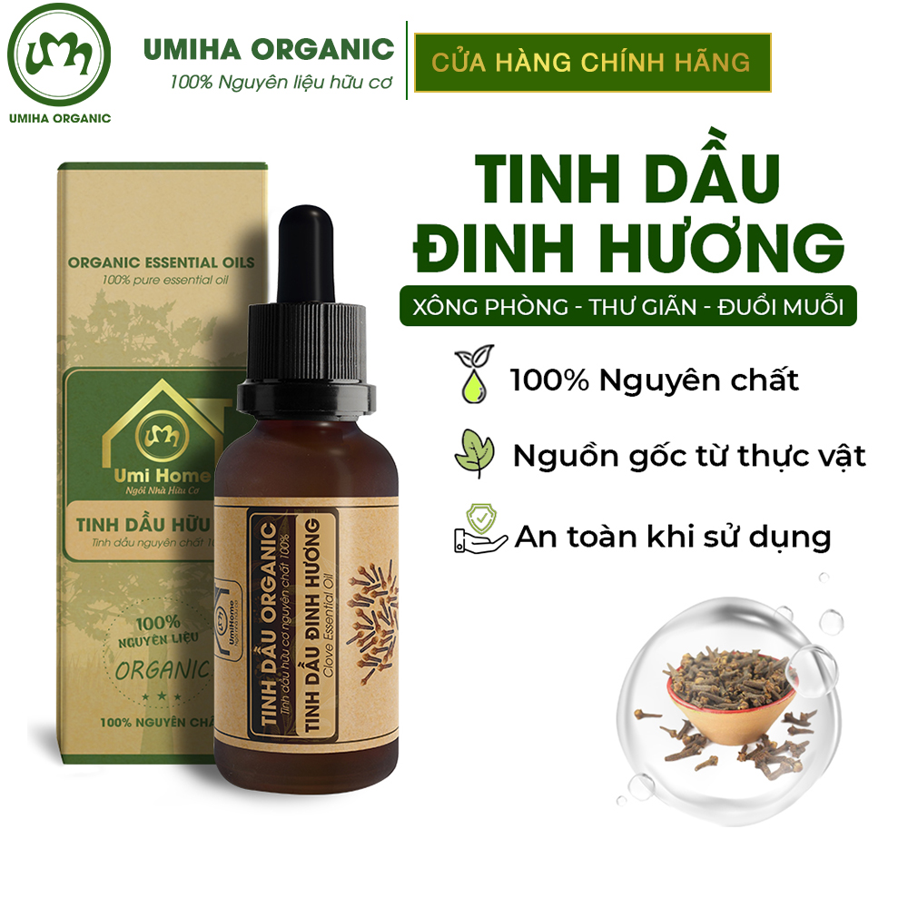 Tinh dầu đinh hương hữu cơ umiha nguyên chất | clove essential oil 100% organic 10ml
