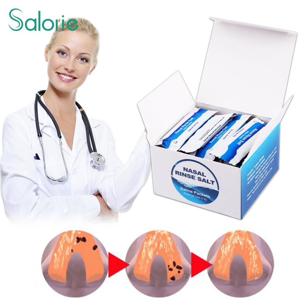 Salorie 4.5/2.7g Nose Cleaner Salt Nasal Wash Salt For Allergies Relief Rinse Irrigator Sinusite Neti Pot For Adults Children HealthCare ราคา 86 บาท*ส่งฟรี