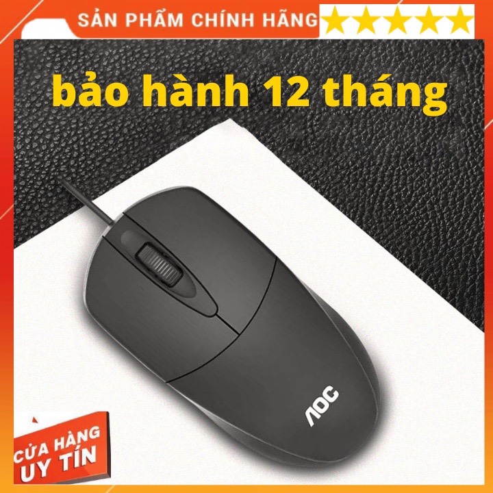 Chuột dây máy tính aoc ms121 usb , chuột gaming cảm biến quang học hiệu suất cao 1200 dpi siêu bền , bảo hành 12 tháng