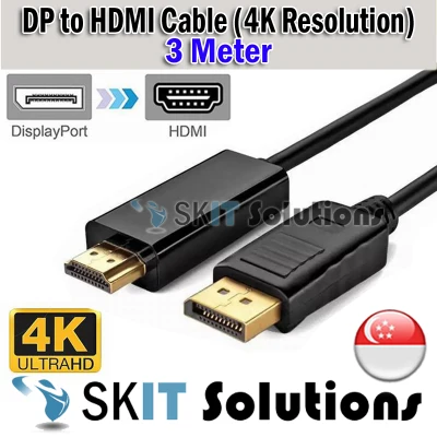 1.8M / 3M / 5M DP Display Port Displayport Male to HDMI - Compatible Male Cable, 4K*2K Resolution Adapter Converter, Connect PC Laptop Computer to TV Projector to Monitor, Displayport to HDMI - Compatible Cable, Displayport to HDMI - Compatible 4K Adapter (2)