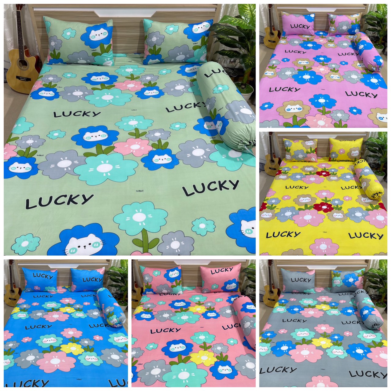 Bộ drap ga thun 4 món