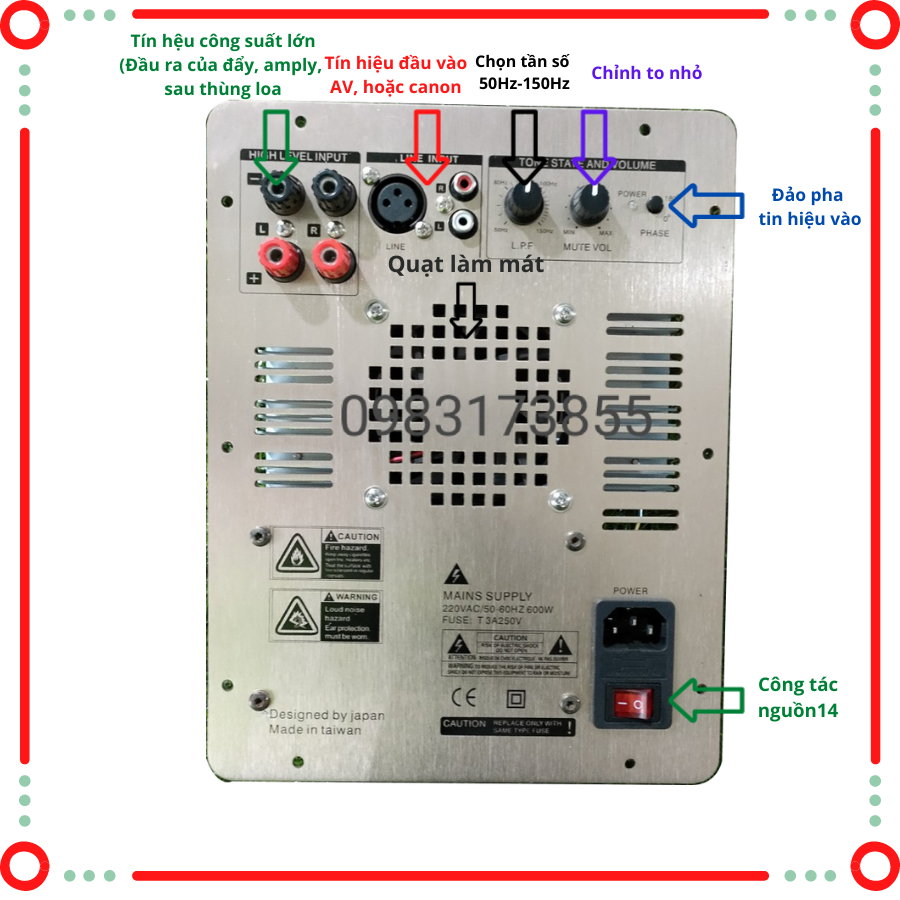Mạch sub điện 4 sò toshiba ,mạch sub b3- nguồn xuyến có quạt tản nhiệt - mạch sup công suất lớn ,lắp được cho bass 20,30,40.