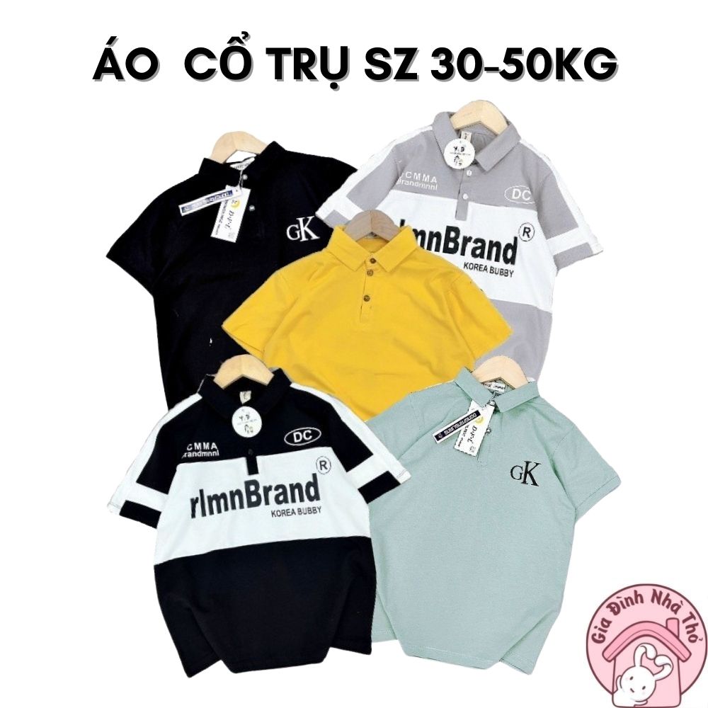 (30-50kg) Áo phông cotton thể thao, cá tính cho bé trai cổ trụ đi học đi chơi size đại