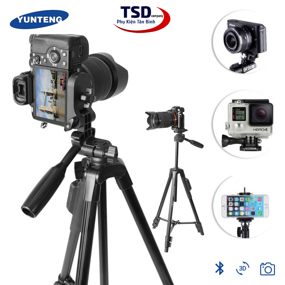 Gậy Tripod 3 Chân Yunteng VCT-5208 Tích Hợp Sẵn Remote