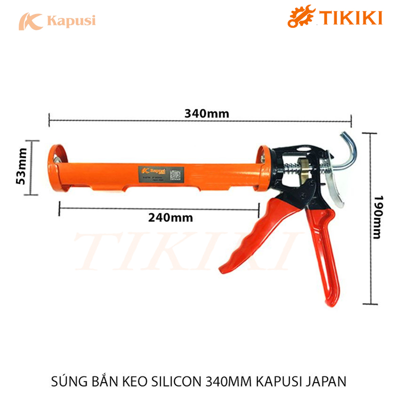 Súng bắn keo nến silicon dụng cụ bơm keo xương thép crv kapusi nhật 300mm