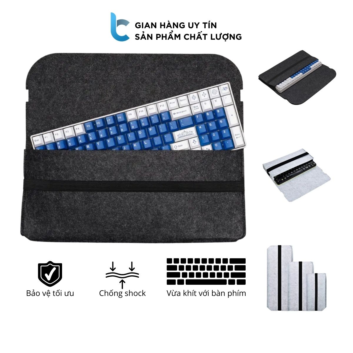 Túi/ Bao Nỉ Đựng Bàn Phím Cơ Đủ Layout 65%, TKL, 104, 108 Phím Và 100% Bảo Vệ, Chống Sốc Tối Ưu