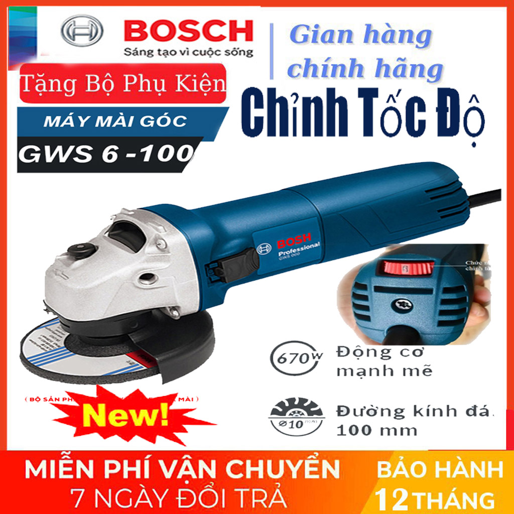 Máy mài góc có tốc độ máy cắt cầm tay tốc độ gws 6-100 ốp 1 tấc 670w hàng tốt - máy mài tốc độ thao tác dễ dàng .độ bền cao 100% lõi đồng