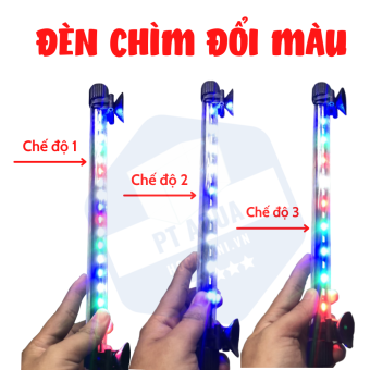 Đèn bể cá 30cm - 80cm LOẠI CHÌM ĐỔI MÀU dành cho bể cá cảnh bể thủy sinh