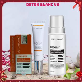 Bộ dưỡng trắng làm mờ nám, tàn nhang (Detox Mask+Serum nám+Kem chống nắng) Detox blanc