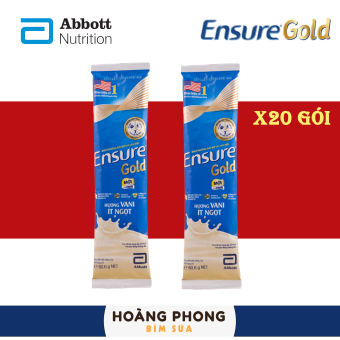 Combo 20 gói bột sữa Ensure Gold hương Vani ÍT NGỌT (60g/gói) hoangphongstore