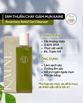 Sữa rửa mặt hương thảo giảm mụn KAINE ROSEMARY RELIEF GEL CLEANSER