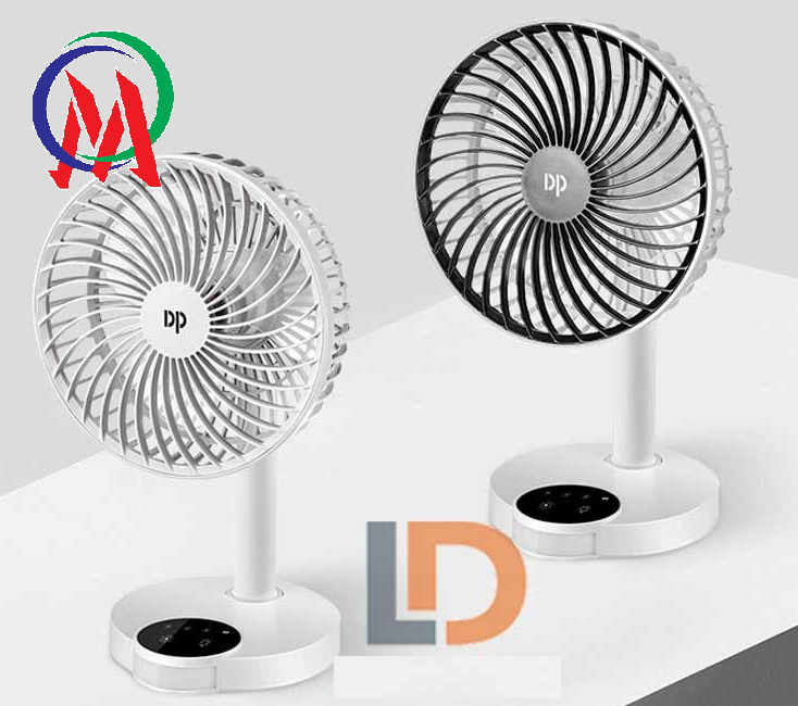 Quạt tích điện dp 7626 có led - cao 28cm - lồng quạt 18 cm