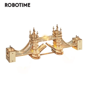 สินค้า Robotime Rolife 3D เกมปริศนาไม้สะพานหอคอยสำหรับเด็กของขวัญ DIY พร้อมแสง